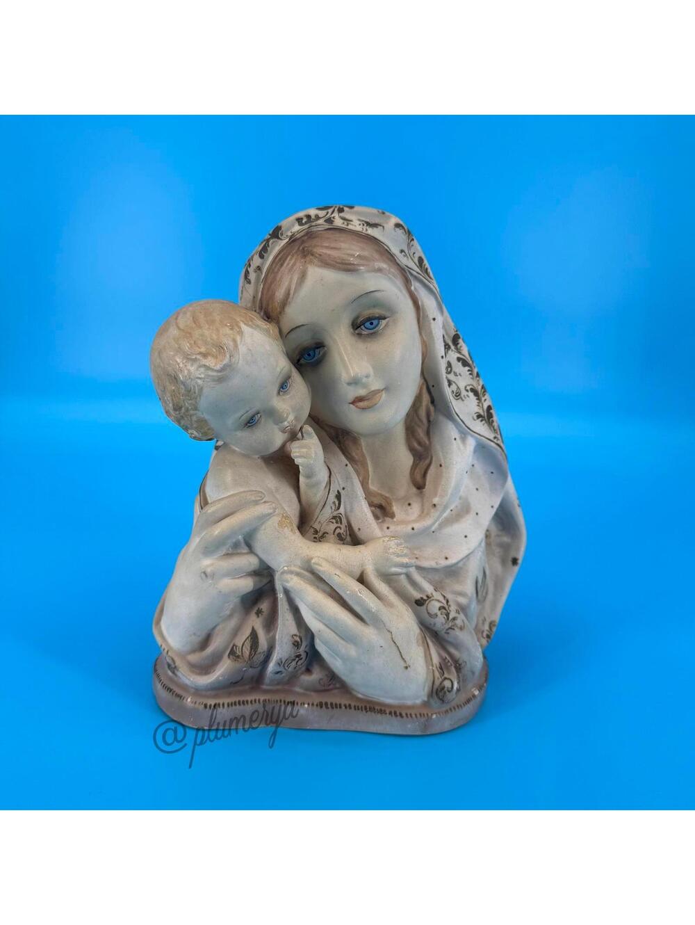 Antonio Borsato Mary Madonna & Child Jesus Catholic Vintage Porcelain Figurine